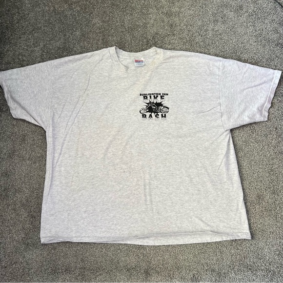 Vintage bike bash shirt mens 2XL gray Burlington inn ride for charity biker y2k - Picture 3 of 11
